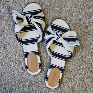 J Crew Women's Striped Bow Sandals